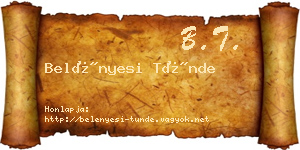 Belényesi Tünde névjegykártya