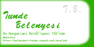 tunde belenyesi business card